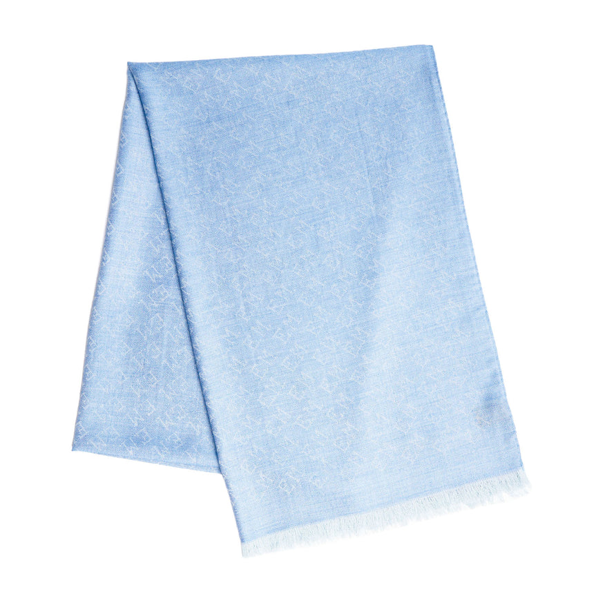 POWDER BLUE EM LOGO SCARF