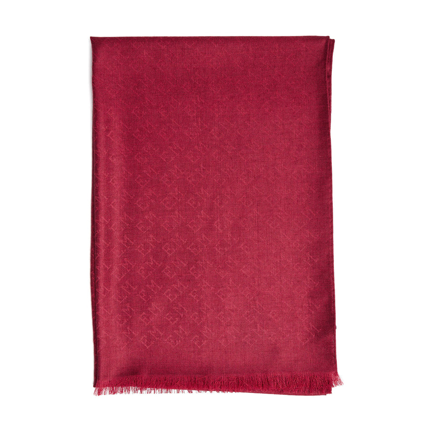 BURGUNDY EM LOGO SCARF