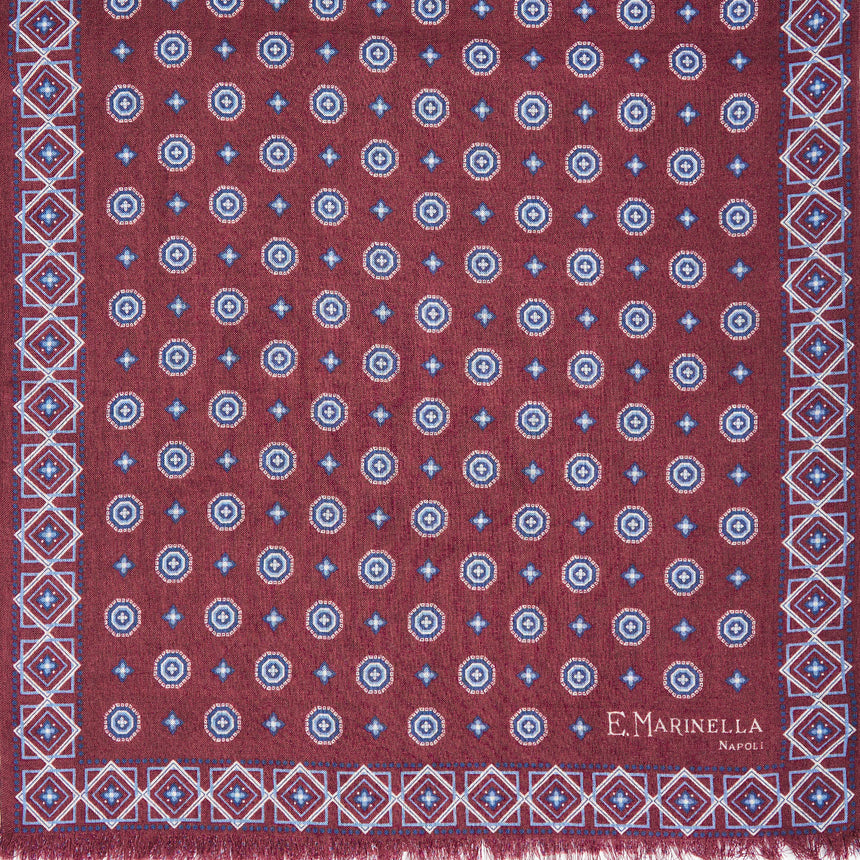 BURGUNDY DOUBLE PATTERNED SCARF