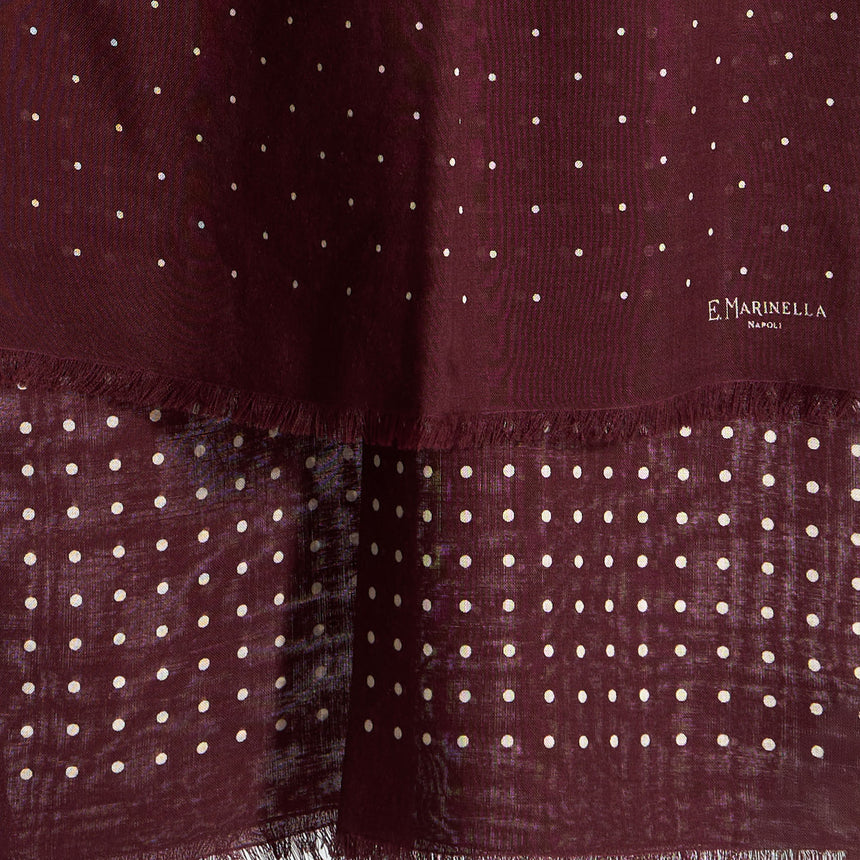 BURGUNDY WOOL AND SILK SCARF