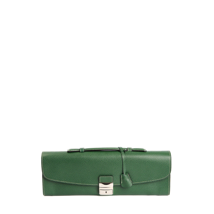 DARK GREEN HAMMERED LEATHER BRIEFCASE