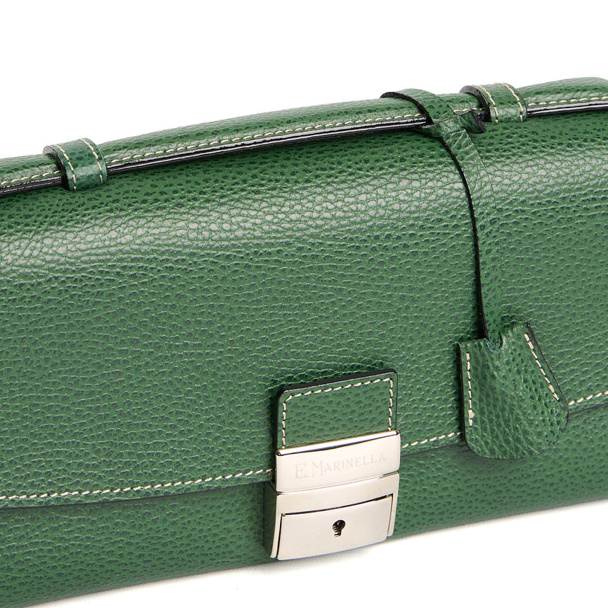 DARK GREEN HAMMERED LEATHER BRIEFCASE