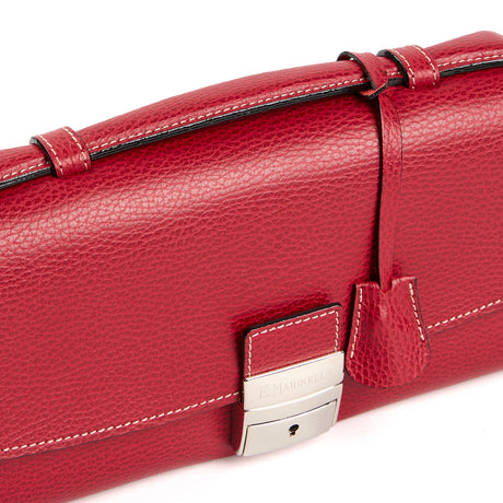 RED HAMMERED LEATHER BRIEFCASE