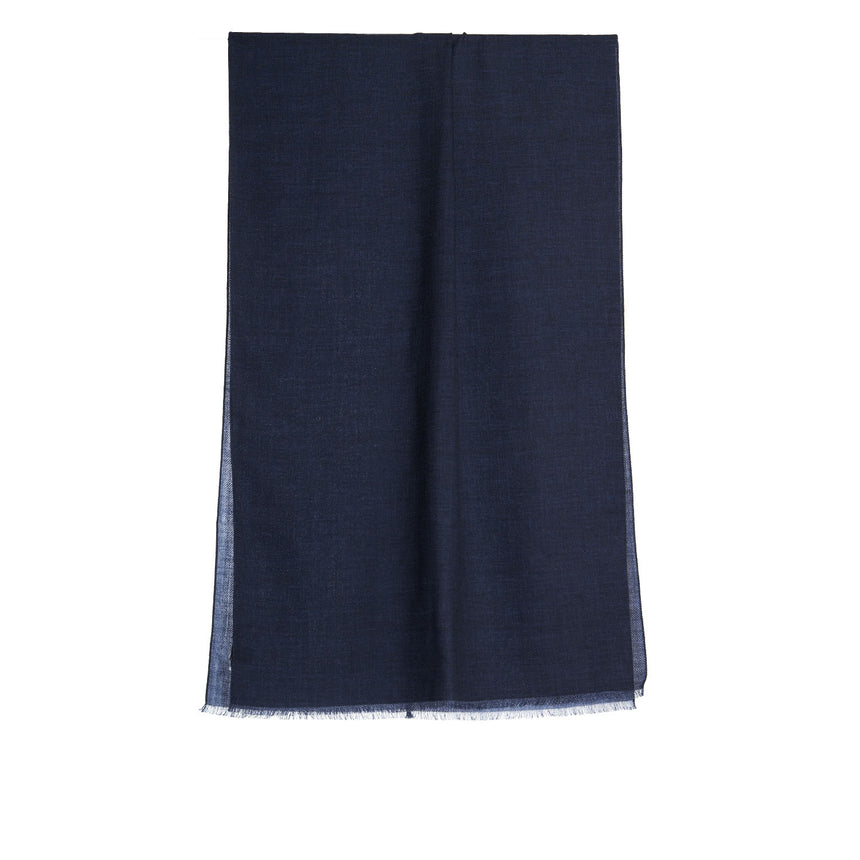 DARK BLUE AND GREY WOOL STOLE