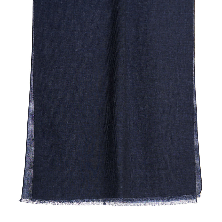 DARK BLUE AND GREY WOOL STOLE