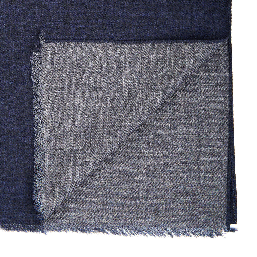 DARK BLUE AND GREY WOOL STOLE