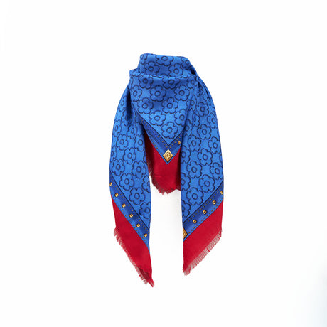 BLUE STOLE 115 IN WOOL, SILK AND CASHMERE