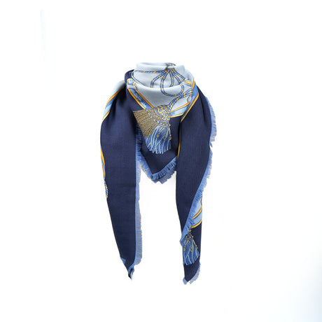 POWDER BLUE STOLE 115 IN WOOL, SILK AND CASHMERE