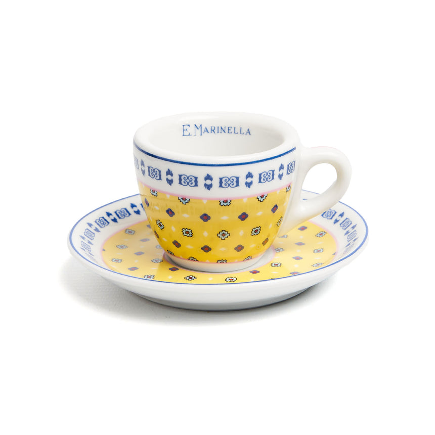 YELLOW COFFEE CUP WITH SAUCER